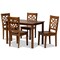 Baxton Studio Nicolette Modern and Contemporary Walnut Brown Finished Wood 5-Piece Dining Set 179-11388-8959-Zoro - alternate 1